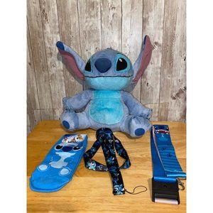 Lot of 4 Disney Stitch items Plush Stuffed Animal Toy Socks Lanyards